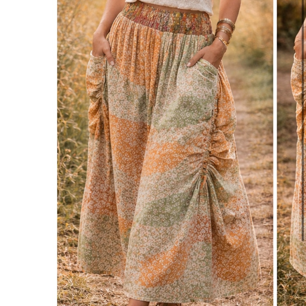 🆕 KANTHA BAE BUTTERFLY CARGO SKIRT Curated Boho Lux- Statement Piece - Picture 3 of 5